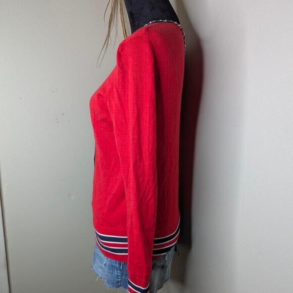 Red navy and white striped - Picture 3 of 5